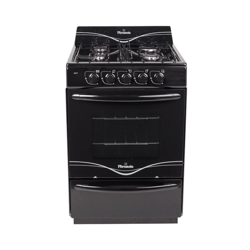 Cocina 56cm 4 Hornallas Florencia 5517f Multigas Negra 1