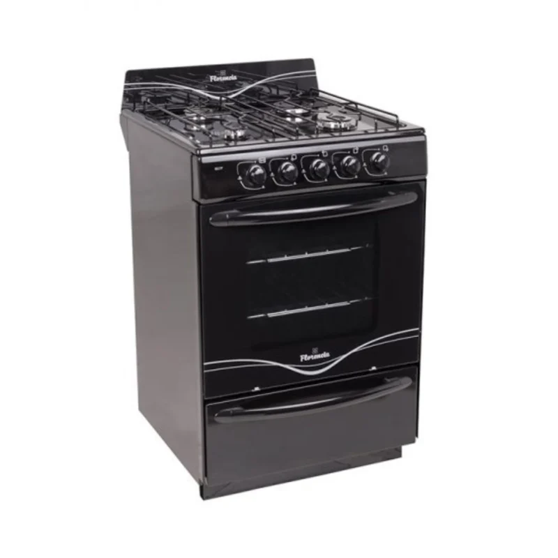 Cocina Florencia 5517F 56cm 4 Hornallas Multigas Negra