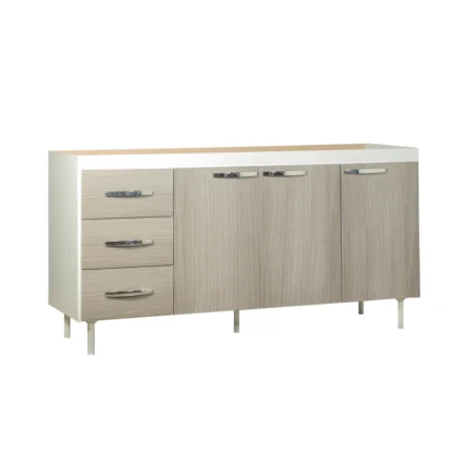 Bajo Mesada Máximo 160 Cm 3 Puertas 3 Cajones Blanco/Gris