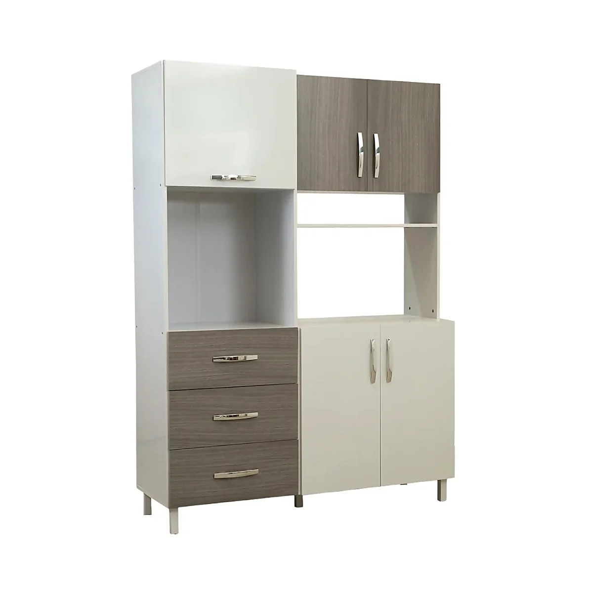 Kit-de-Cocina-Máximo-5P3CBLGRA Kit de Cocina Máximo 5 Puertas 3 Cajones Gris/Blanco - Image 1
