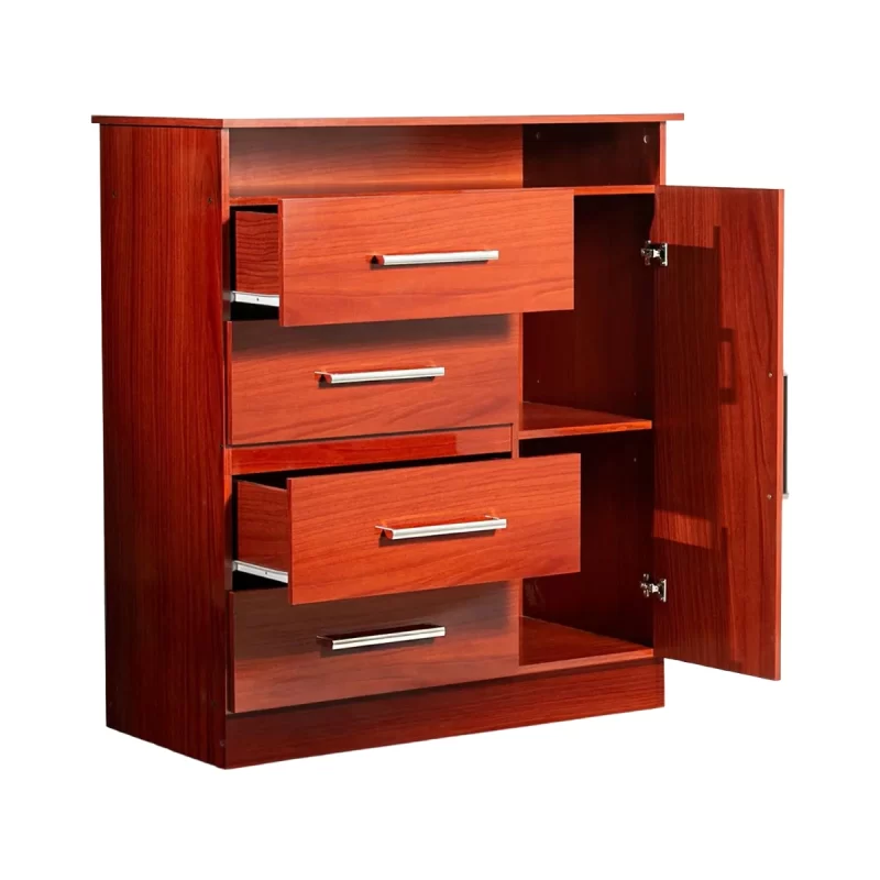 Comoda Maximo Tv 1 Puerta 4 Cajones Caoba 2