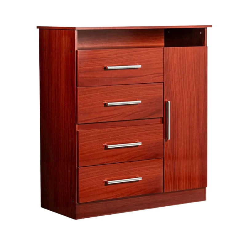 Comoda Maximo Tv 1 Puerta 4 Cajones Caoba