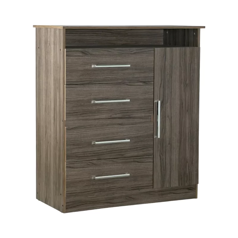 Comoda Maximo Tv 1 Puerta 4 Cajones Dakota
