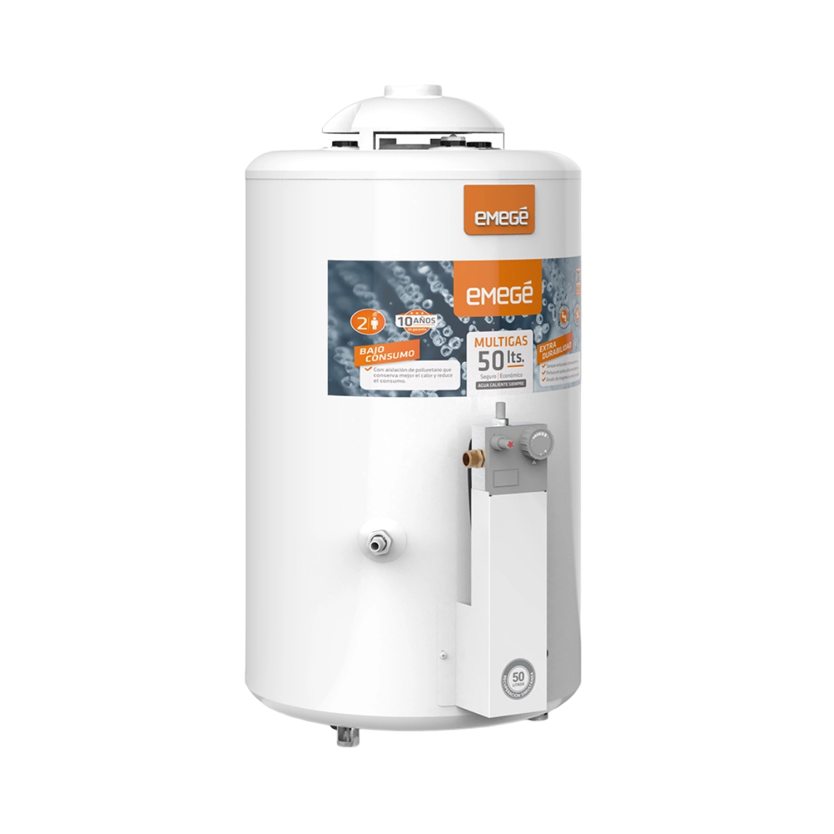 Termotanque-Multigas-50-Lts-Emege-TTQE50-MG-50 Termotanque Multigas 50 Lts Emege TTQE50 MG-50