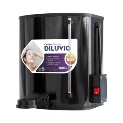 Calefón Eléctrico Diluvio D20 Max 20 Litros Enlozado Negro