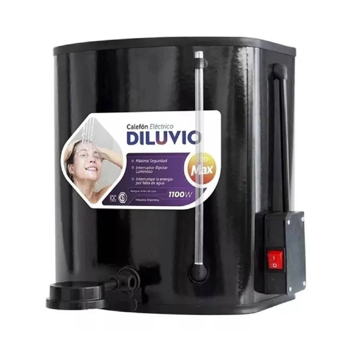 Calefón-Eléctrico-Diluvio-D20-Max-20-Litros-Enlozado-Negro Calefón Eléctrico Diluvio D20 Max 20 Litros Enlozado Negro