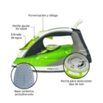 Plancha A Vapor Kanjihome KJH-PL2202 Gris y Verde - Image 3