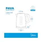 Pava Eléctrica Midea EK-DC17XAR1 Visor Digital Acero Inox. - Image 5