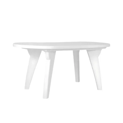 Mesa de Plástico Redonda 120cm Garden Life F465000 Silver Blanco