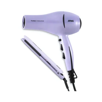 Secador de Cabello + Planchita Atma CK4020P Pack Titanium Beauty