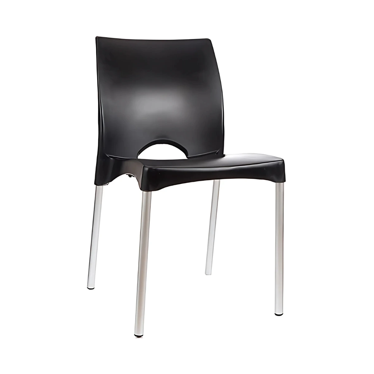 Silla de Plástico CPatas de Aluminio Garden Life F900001 Boston Negro (4) Silla de Plástico C/Patas de Aluminio Garden Life F900001 Boston Negro - Image 1