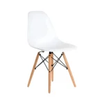Silla de Plastico Garden Life F901000 C/Patas de Madera Eames Blanco