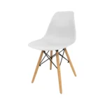 Silla de Plastico Garden Life F901000 C/Patas de Madera Eames Blanco