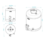 Termotanque Escorial 45L Multigas Carga Superior Blanco - Image 2
