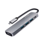 Hub Usb C Argomtech 5 En 1 ARG-UB-0185 Usb3.0/usb2.0/hdmi-4k/usbc Gris