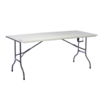 Mesa Plegable 1.80 Mt Tipo Maletín O Valija Camping Lusqtoff Color Blanco