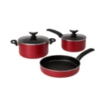 Batería de Cocina 5 Piezas Antiadherente Marmicoc Roja-Negro