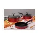 Batería de Cocina 5 Piezas Antiadherente Marmicoc Roja-Negro - Image 2