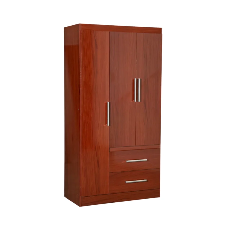 Ropero Maximo 3 Puertas 2 Cajones Caoba