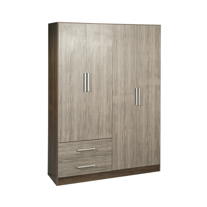 Ropero Maximo 4 Puertas 2 Cajones Venezia Pinot Nogal