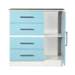 Combo Dormitorio Máximo Placard 3 Puertas + Cómoda 4 Cajones + Mesa de Luz Celeste - Image 4