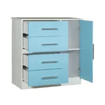 Combo Dormitorio Máximo Placard 3 Puertas + Cómoda 4 Cajones + Mesa de Luz Celeste - Image 5