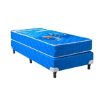 Conjunto Sommier Espuma Maxiking Atardecer 1 Plaza Infantil Celeste 0.80x1.90