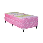 Conjunto Sommier Espuma Maxiking Atardecer 1 Plaza Infantil Rosa 0.80x1.90