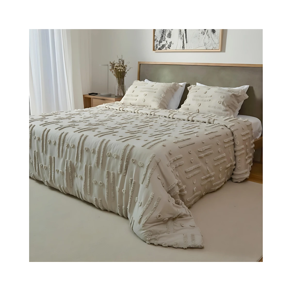 Acolchado Fullblanc FUL015 DSN1 C Edredon Queen 240x260cm Microfib+2 Almohada CCrudo (1) Acolchado Fullblanc FUL015 DSN1 C Edredon Queen 240x260cm Microfib+2 Almohada C/Crudo - Image 1