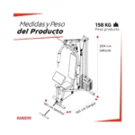 Multigimnasio Randers ARG-63167-5 Asiento Regulable Carga 100kg - Image 7