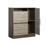 Cómoda TV Máximo 1 Puerta 4 Cajones Pino/Nogal - Image 3