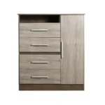 cómoda tv maximo 1 puerta 4 cajones pino/nogal