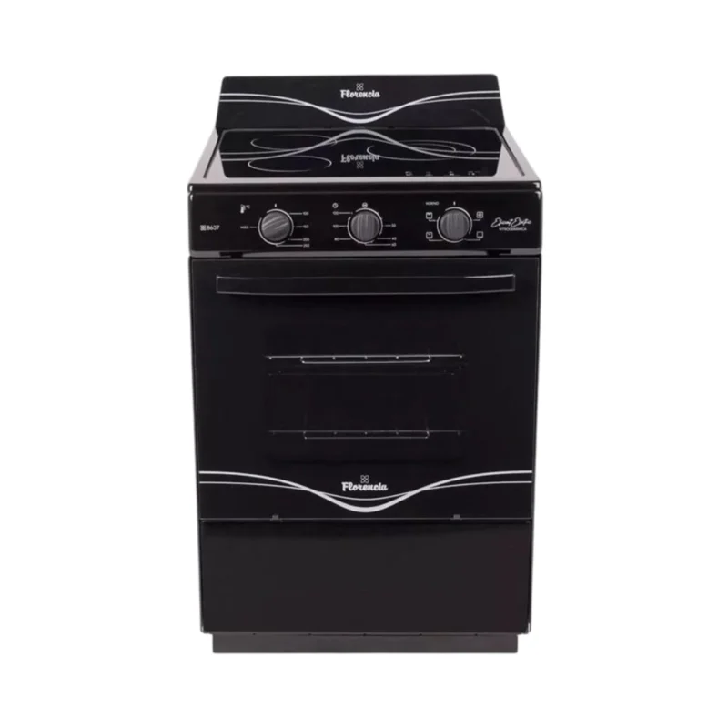 Cocina Electrica Florencia 8637E 56cm 3 Hornallas Vitroceramico Digital Negra 1