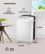 A/A Portatil 3200w Frio/Calor Display Digital Control Remoto - Image 5